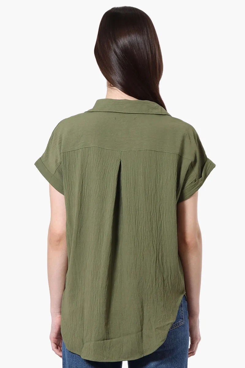 Urbanology Short Sleeve Button Down Shirt - Olive sold by Fairweather product image thumbnail 3
