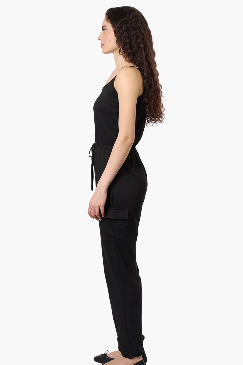 Urbanology Tie Waist Sleeveless Cargo Jumpsuit - Black sold by Fairweather product image thumbnail 2