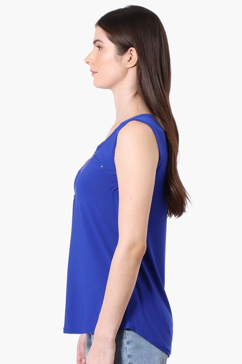 Beechers Brook Basic 1/4 Zip Tank Top - Blue sold by Fairweather product image thumbnail 2