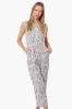 International INC Company Patterned Button Up Jumpsuit - White sold by Fairweather