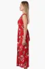 International INC Company Floral Padded Crossover Maxi Dress - Red sold by Fairweather
