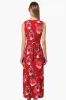 International INC Company Floral Padded Crossover Maxi Dress - Red sold by Fairweather