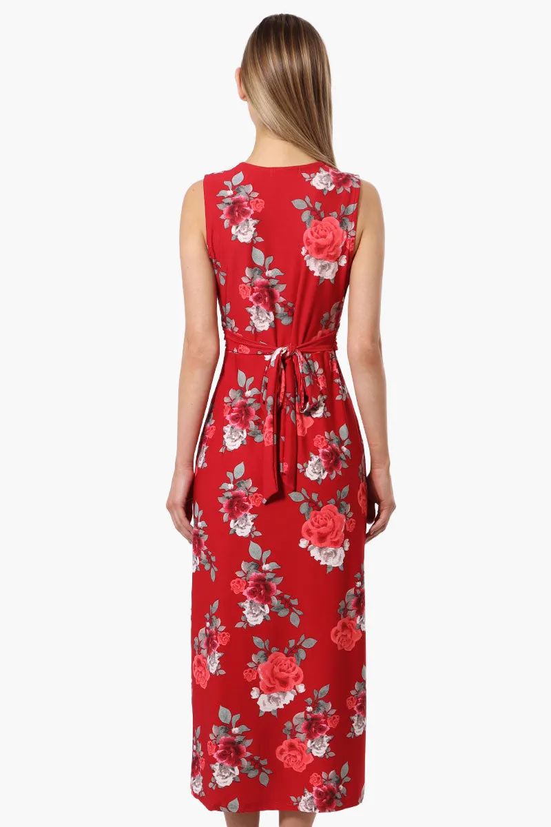 International INC Company Floral Padded Crossover Maxi Dress - Red sold by Fairweather product image thumbnail 3