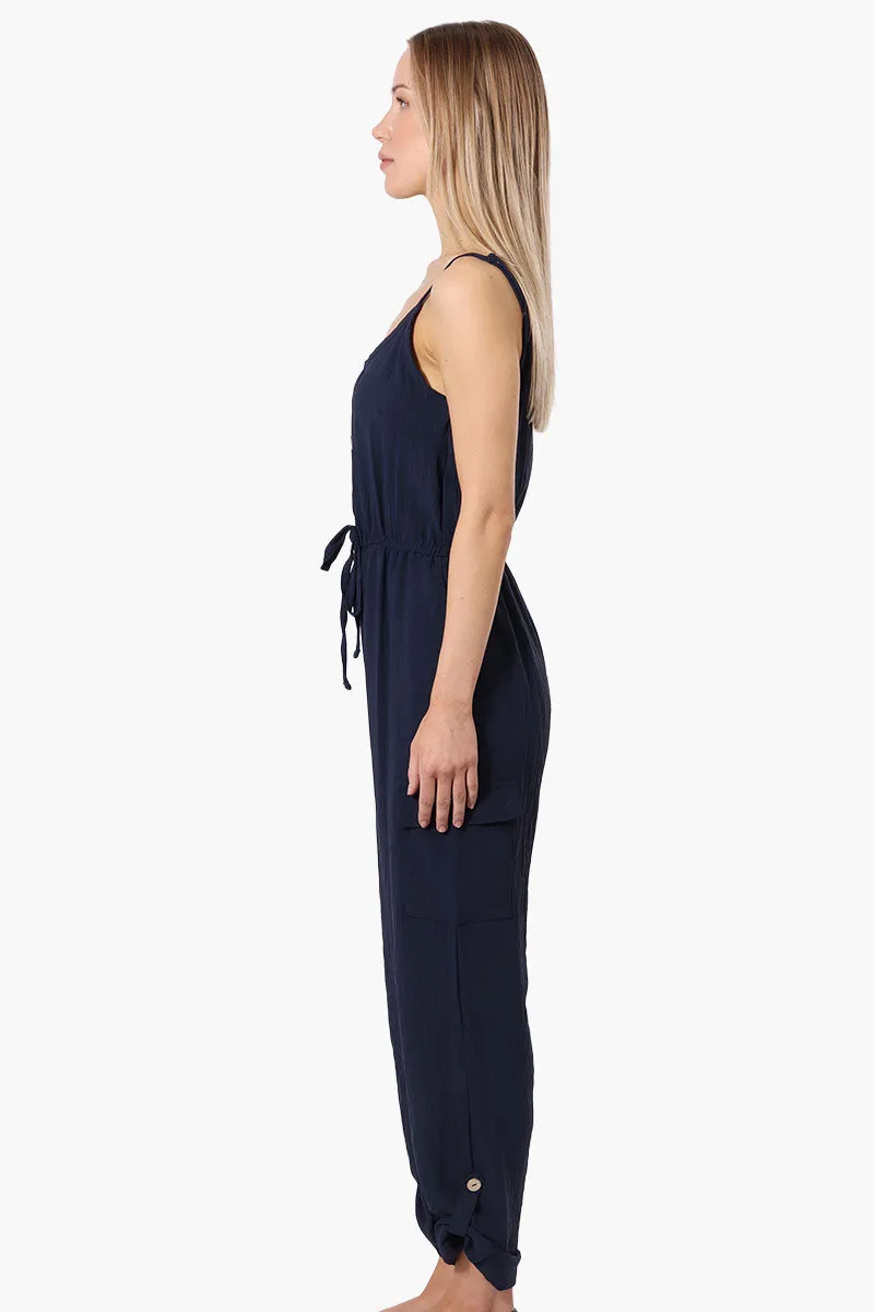 Urbanology Tie Waist Sleeveless Cargo Jumpsuit - Navy sold by Fairweather product image thumbnail 2