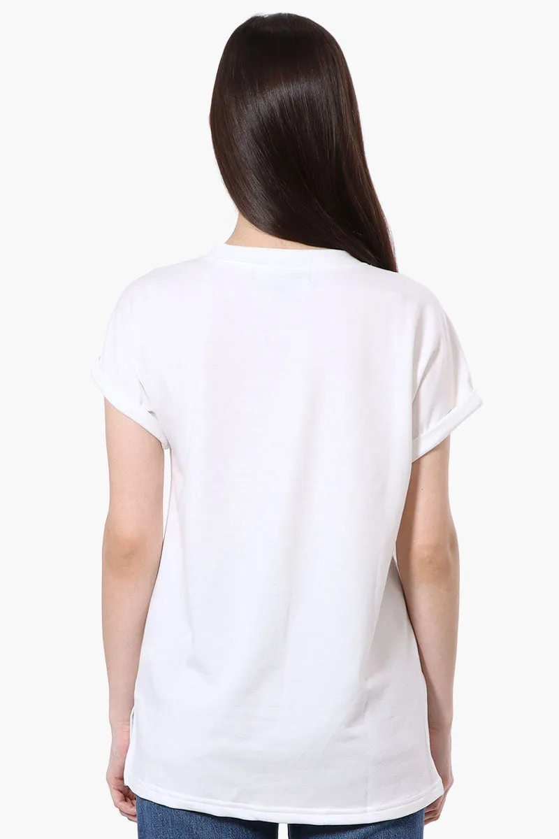 Runaway Bay Sport Cuffed Sleeve V-Neck Tee - White sold by Fairweather product image thumbnail 3