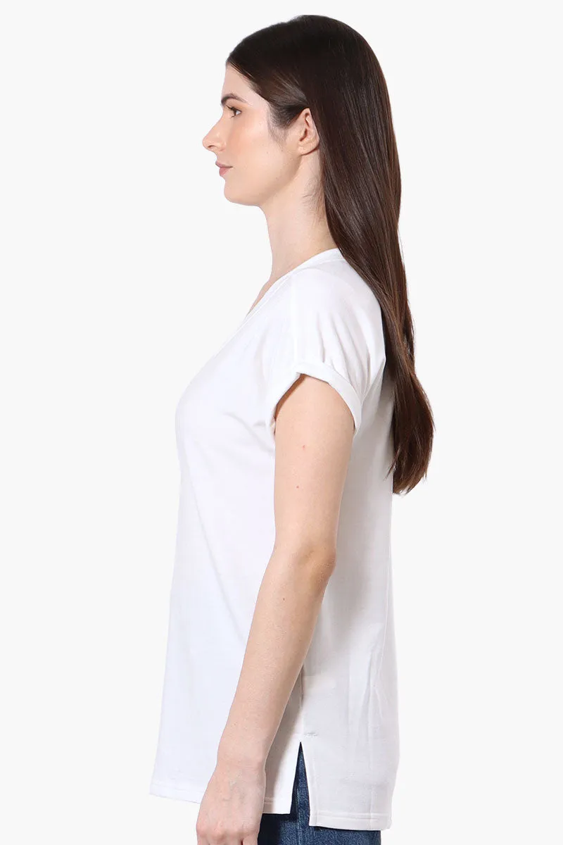 Runaway Bay Sport Cuffed Sleeve V-Neck Tee - White sold by Fairweather product image thumbnail 2