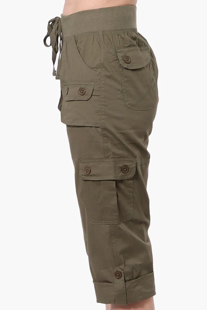 Canada Weather Gear Tie Waist Cargo Capris - Olive sold by Fairweather product image thumbnail 2