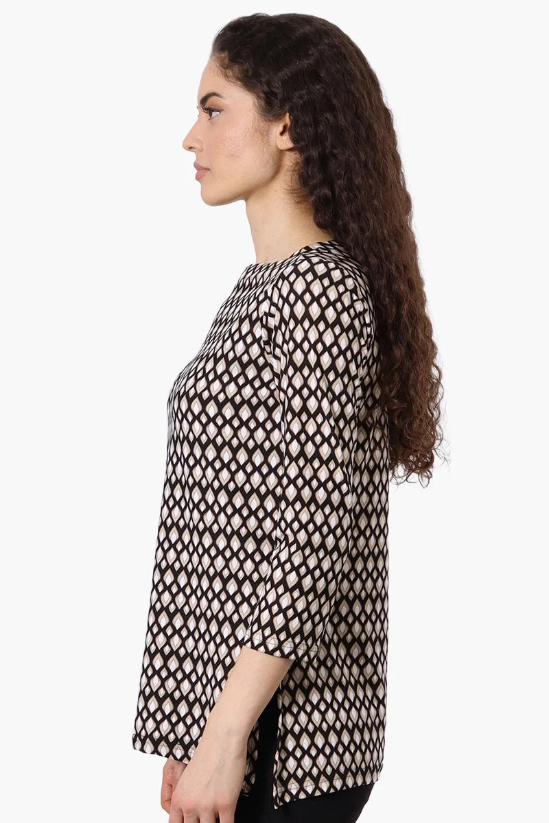 International INC Company Patterned 3/4 Sleeve Blouse - Black sold by Fairweather product image thumbnail 2