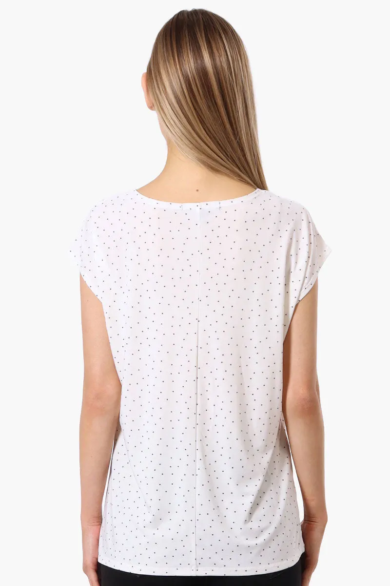 Impress Polka Dot Cap Sleeve Circle Neck Tee - White sold by Fairweather product image thumbnail 3