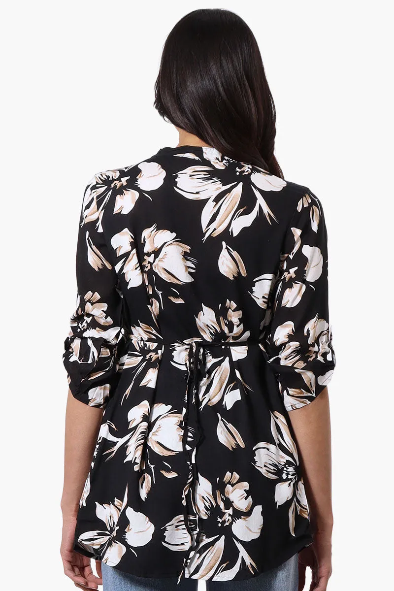 International INC Company Floral Pintuck Blouse - Black sold by Fairweather product image thumbnail 3