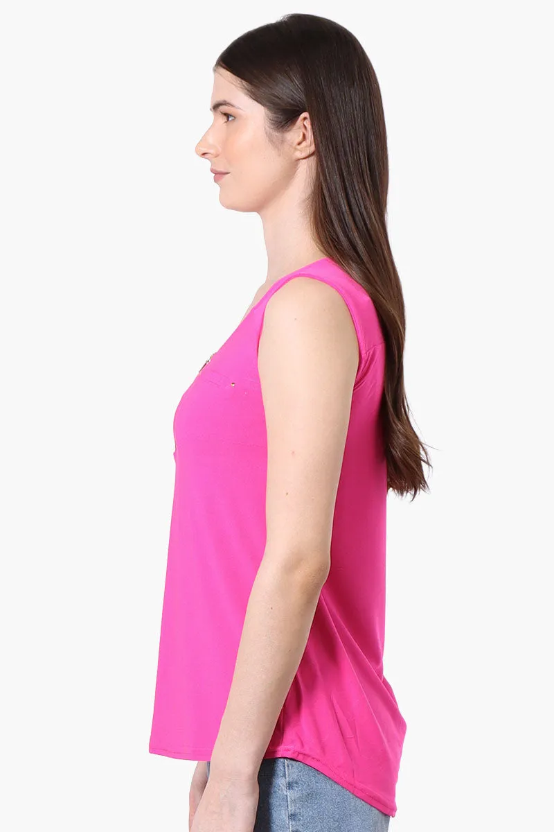 Beechers Brook Basic 1/4 Zip Tank Top - Pink sold by Fairweather product image thumbnail 2
