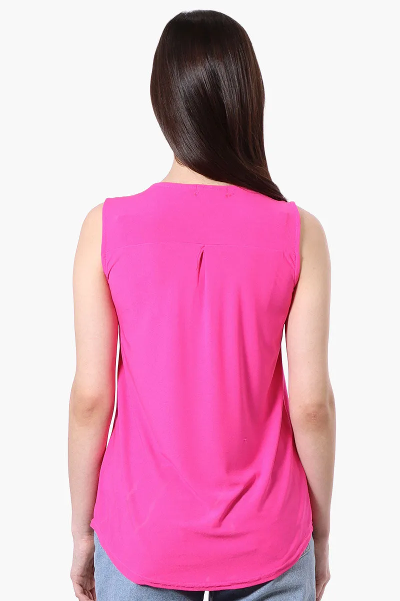 Beechers Brook Basic 1/4 Zip Tank Top - Pink sold by Fairweather product image thumbnail 3