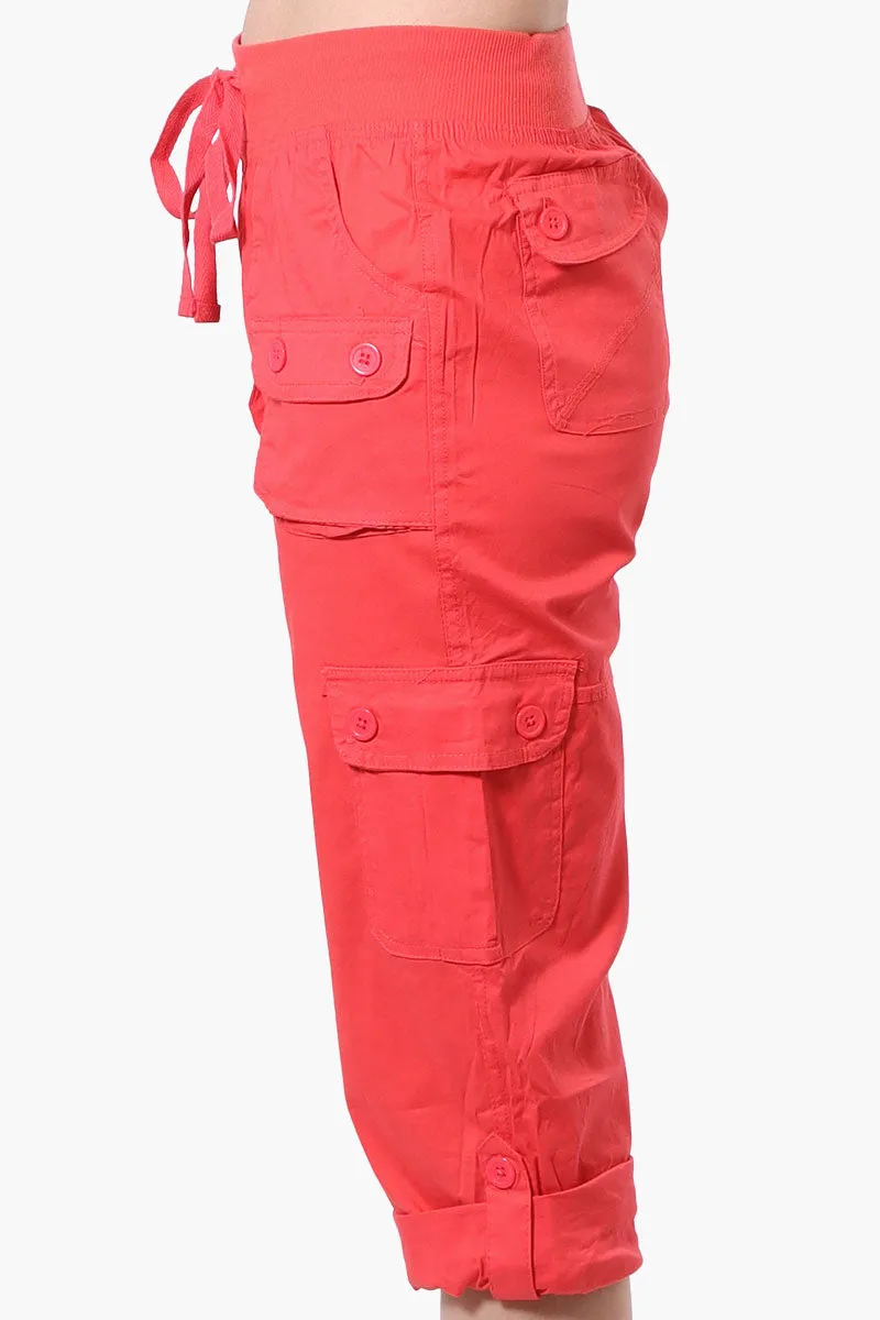 Canada Weather Gear Tie Waist Cargo Capris - Coral sold by Fairweather product image thumbnail 2