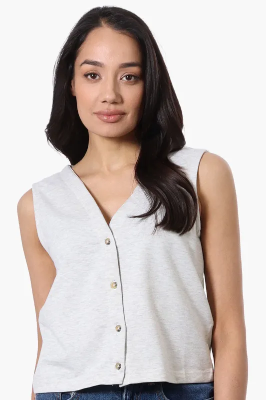 Runaway Bay Sport Button Down V-Waistcoat Vest - Grey sold by Fairweather