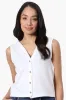 Runaway Bay Sport Button Down V-Waistcoat Vest - White sold by Fairweather