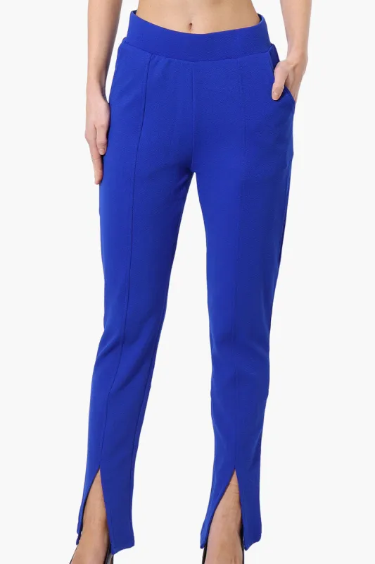 Majora Front Split Hem Tapered Pants - Blue sold by Fairweather