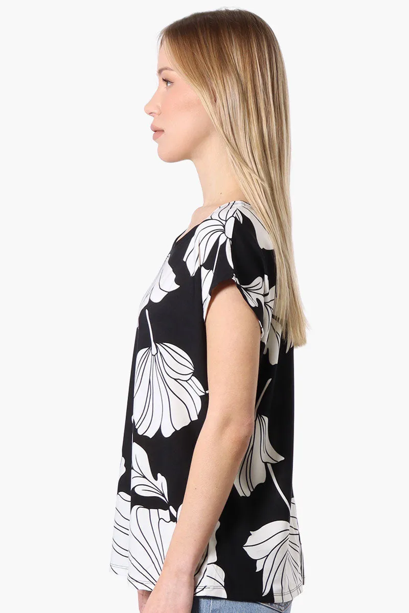 Beechers Brook Floral Cap Sleeve Tee - Black sold by Fairweather product image thumbnail 2