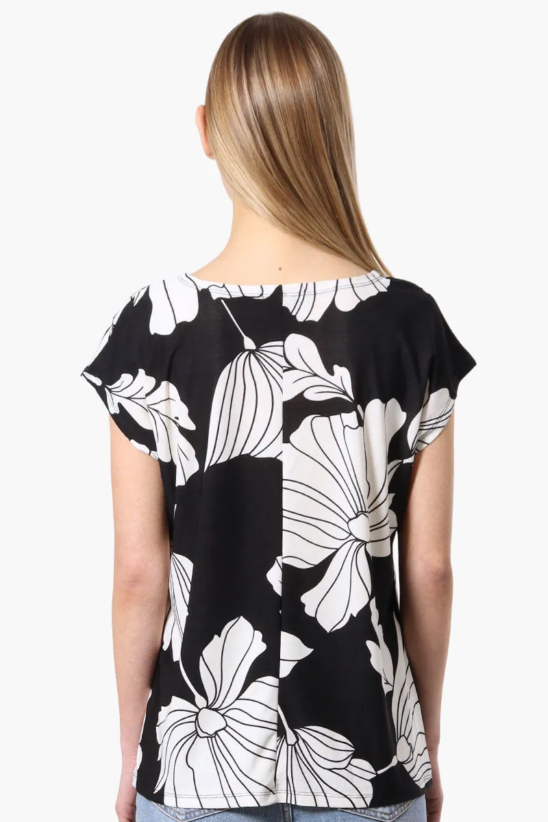 Beechers Brook Floral Cap Sleeve Tee - Black sold by Fairweather product image thumbnail 3