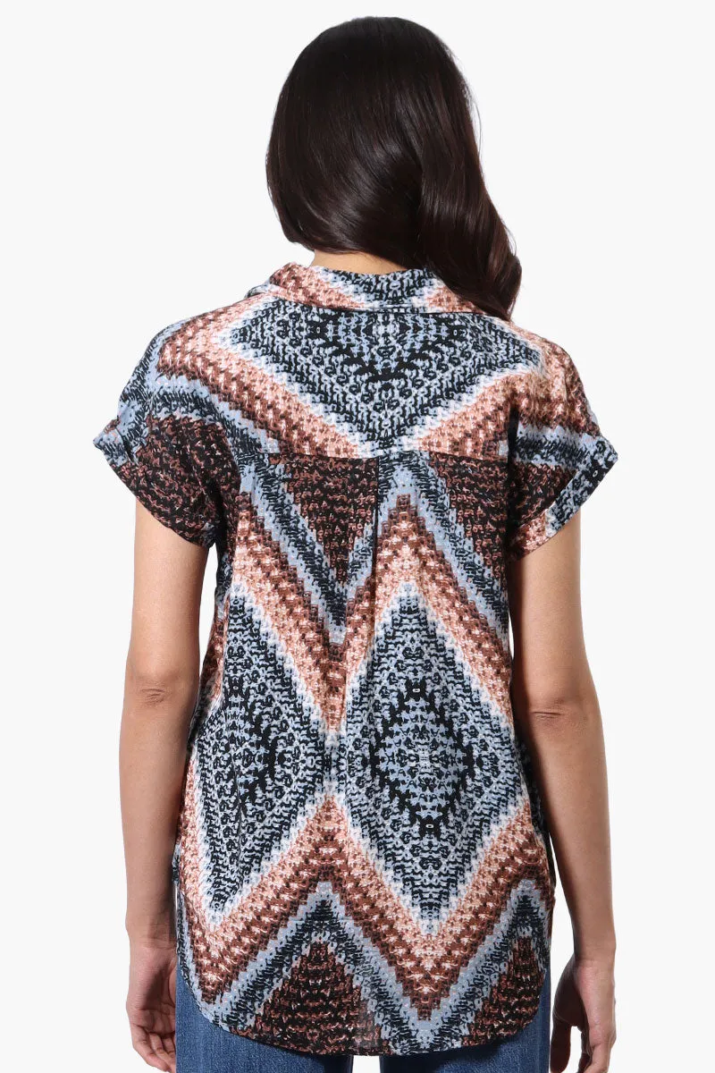 Majora Patterned Button Down Shirt - Black sold by Fairweather product image thumbnail 3