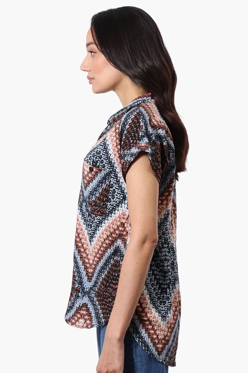 Majora Patterned Button Down Shirt - Black sold by Fairweather product image thumbnail 2