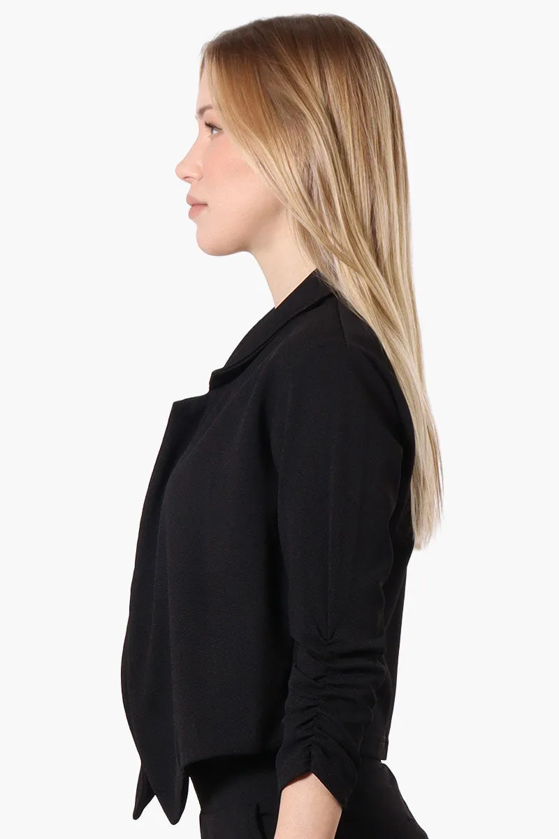 Majora Cropped 3/4 Sleeve Open Blazer - Black sold by Fairweather product image thumbnail 2