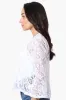 Impress Lace 3/4 Sleeve Open Cardigan - White sold by Fairweather