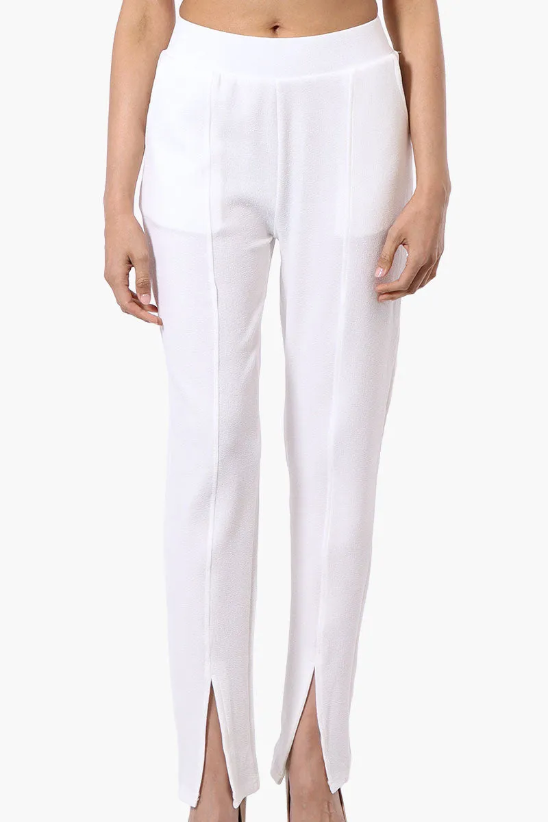 Majora Front Split Hem Tapered Pants - White sold by Fairweather