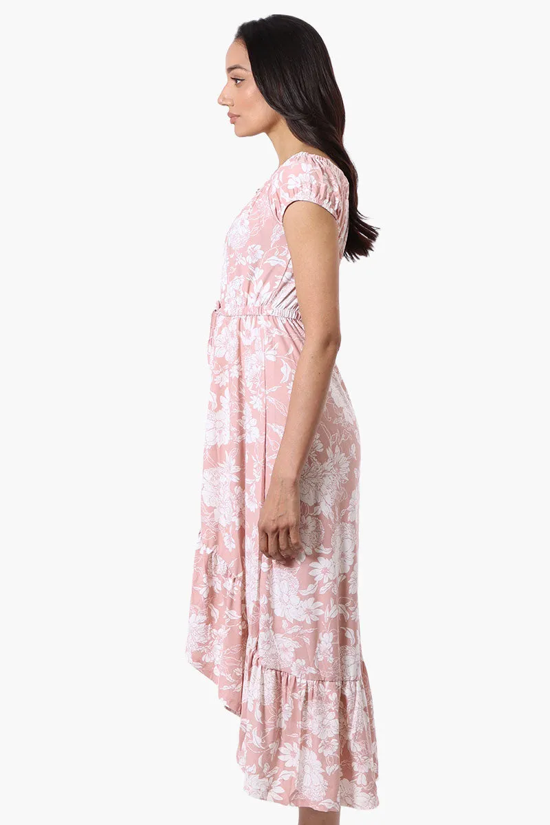 International INC Company Floral Ruffled Button Down Midi Dress - Pink sold by Fairweather product image thumbnail 2