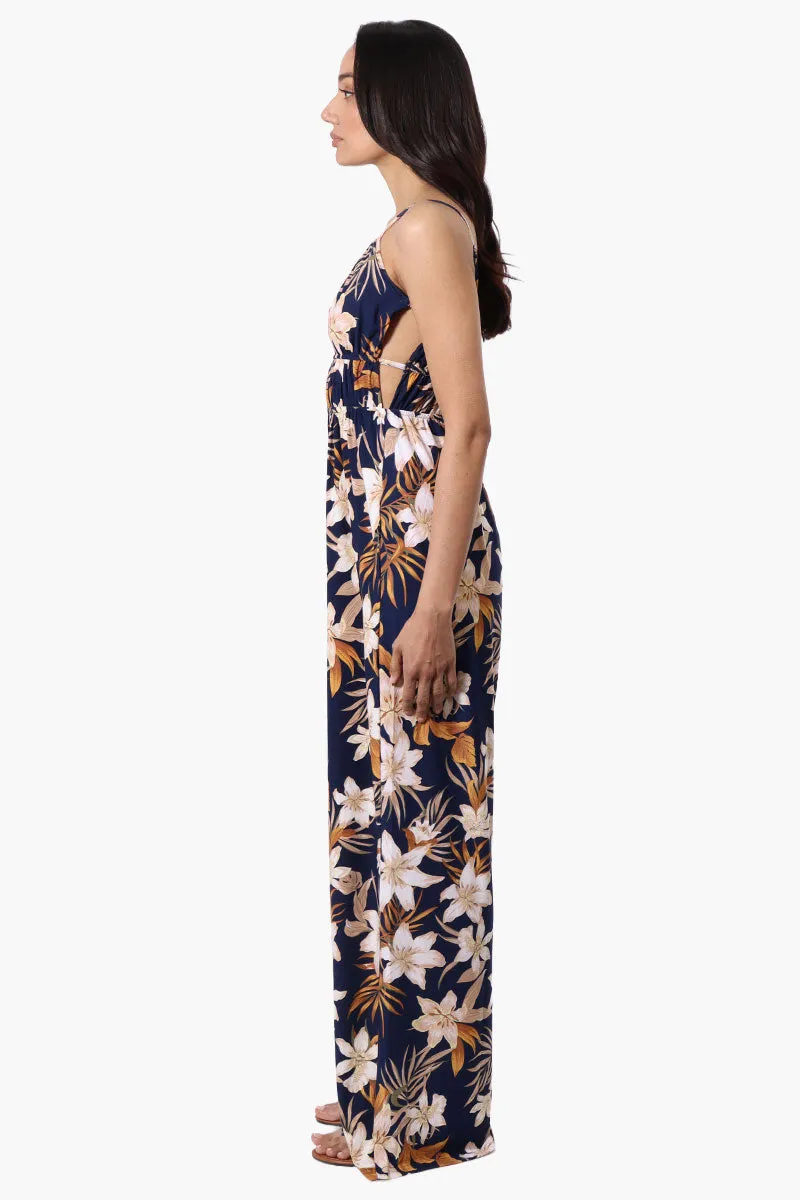 Majora Tropical Print Wide Leg Jumpsuit - Navy sold by Fairweather product image thumbnail 2