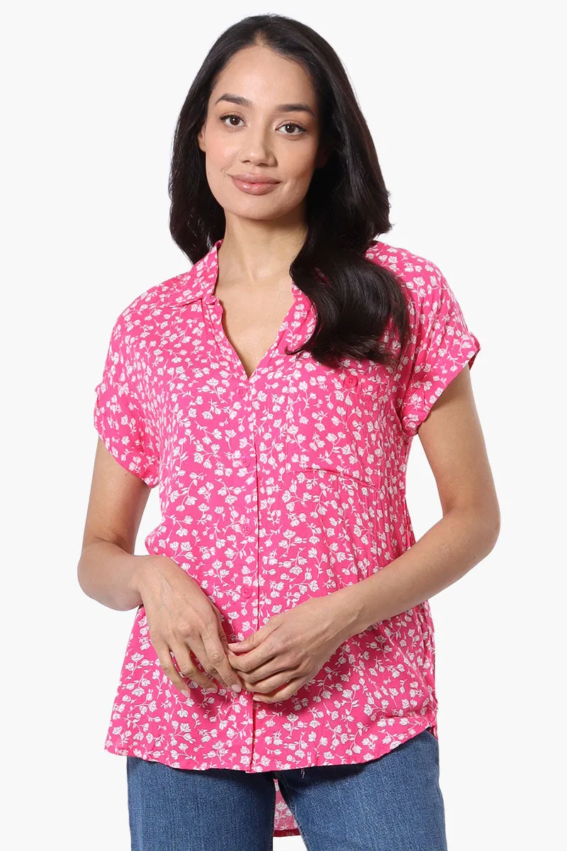 Majora Floral Button Down Shirt - Pink sold by Fairweather
