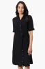 Urbanology Belted Roll Up Sleeve Day Dress - Black sold by Fairweather