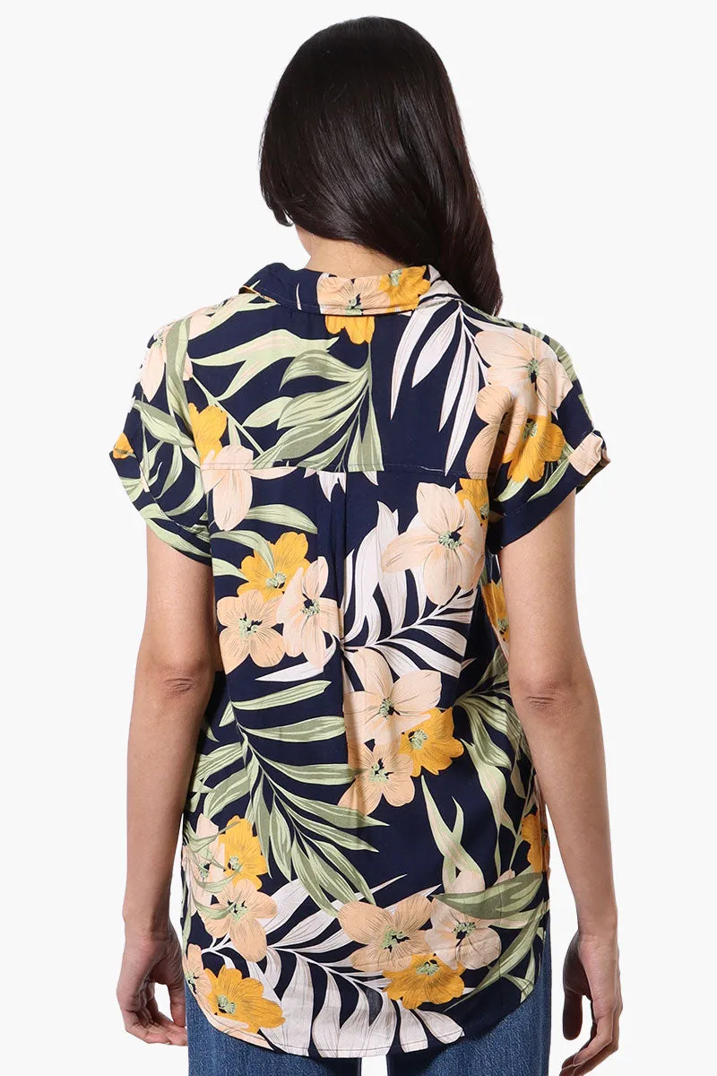 Majora Floral Button Down Shirt - Navy sold by Fairweather product image thumbnail 3