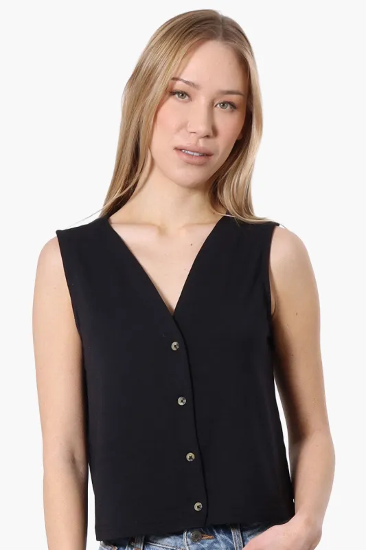 Runaway Bay Sport Button Down V-Waistcoat Vest - Navy sold by Fairweather