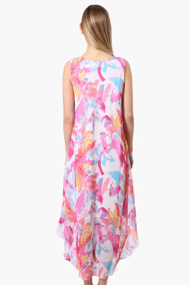 International INC Company Patterned Round Neck Maxi Dress - Pink sold by Fairweather product image thumbnail 3