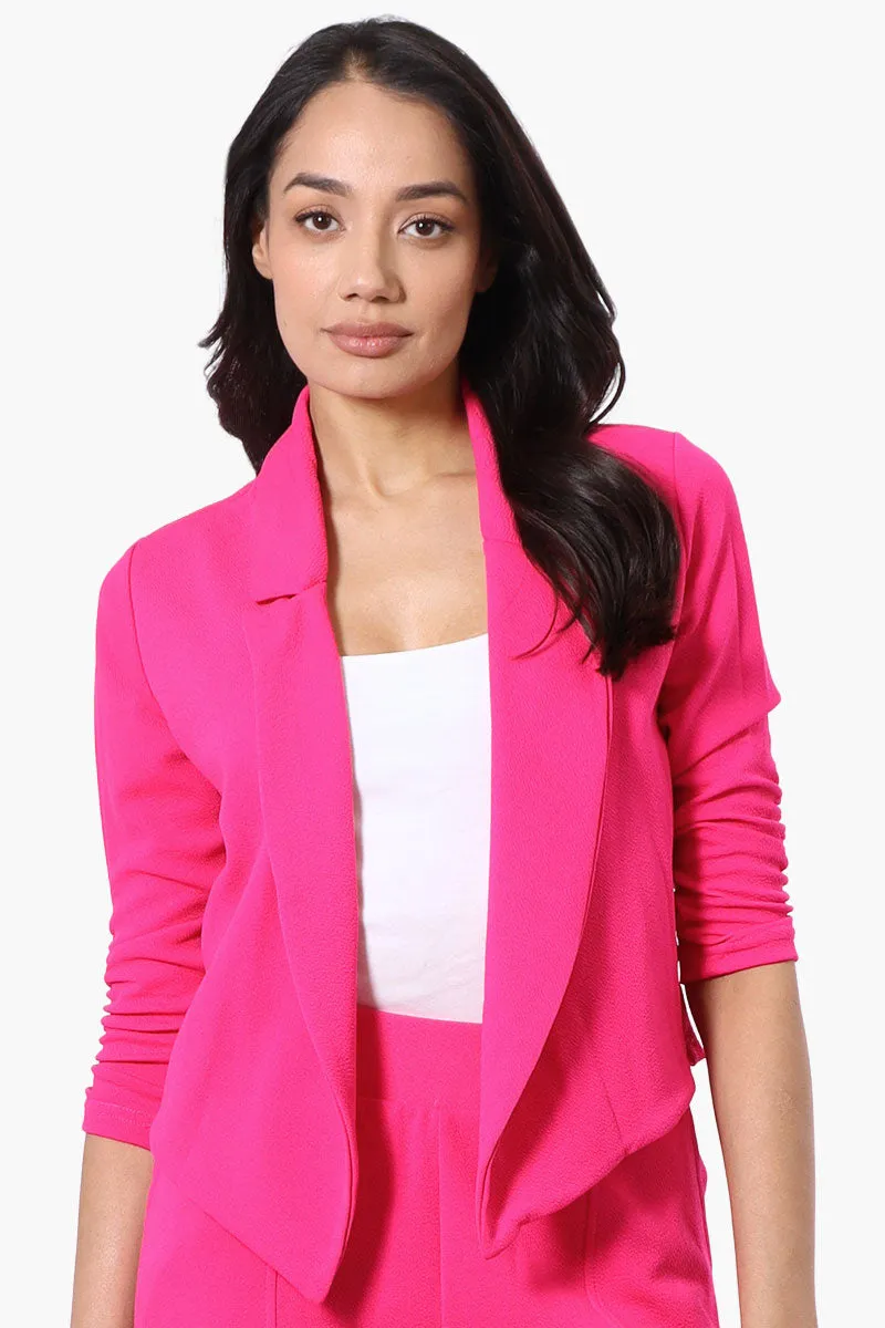 Majora Cropped 3/4 Sleeve Open Blazer - Pink sold by Fairweather