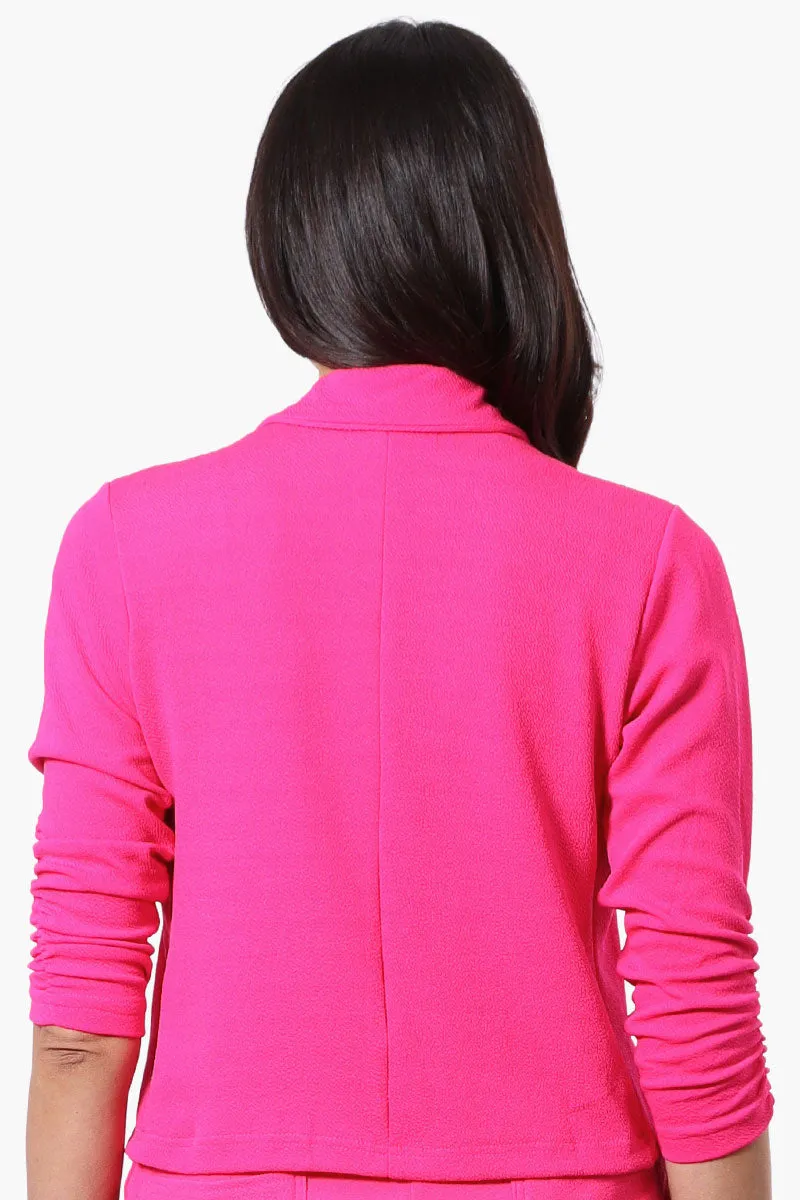Majora Cropped 3/4 Sleeve Open Blazer - Pink sold by Fairweather product image thumbnail 3