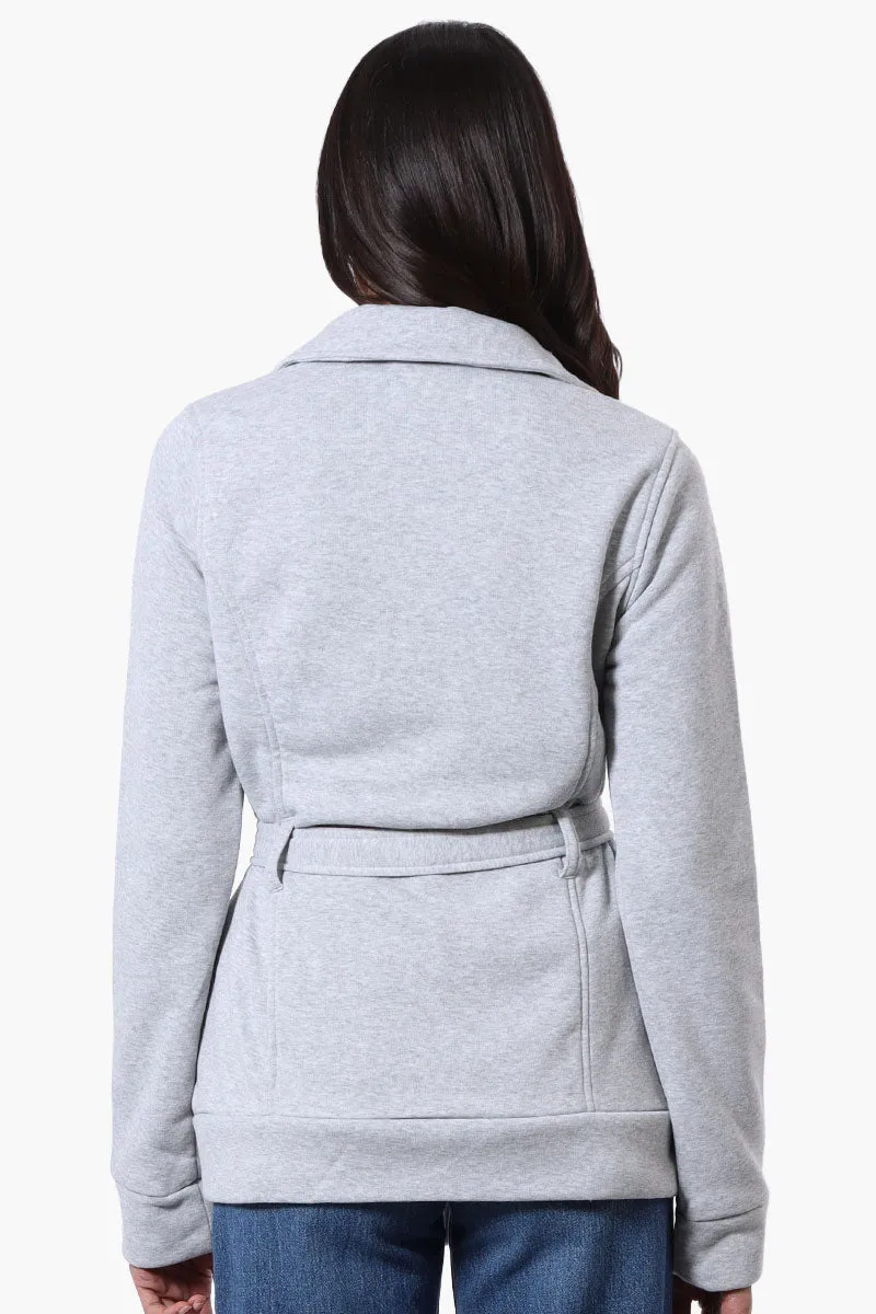 Fahrenheit Belted Fleece Lightweight Jacket - Grey sold by Fairweather product image thumbnail 3