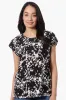 Beechers Brook Floral Cap Sleeve Tee - Black sold by Fairweather