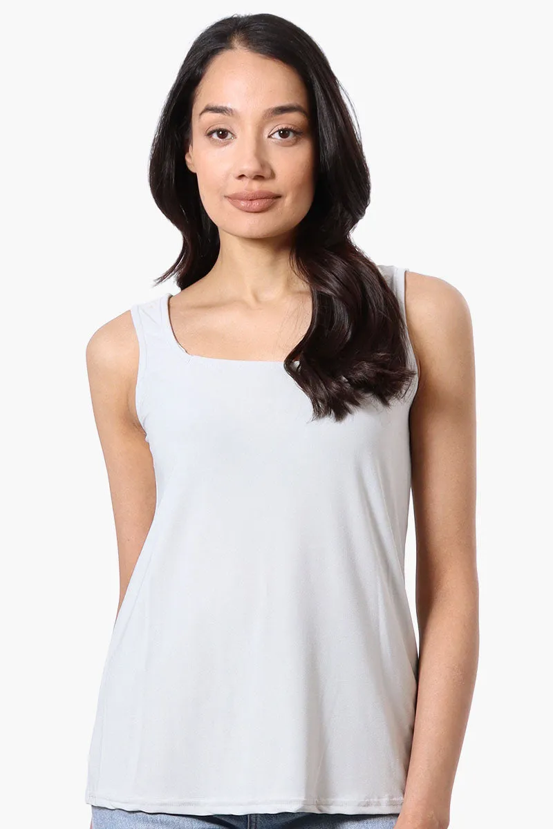 Beechers Brook Solid Square Neck Tank Top - Stone sold by Fairweather