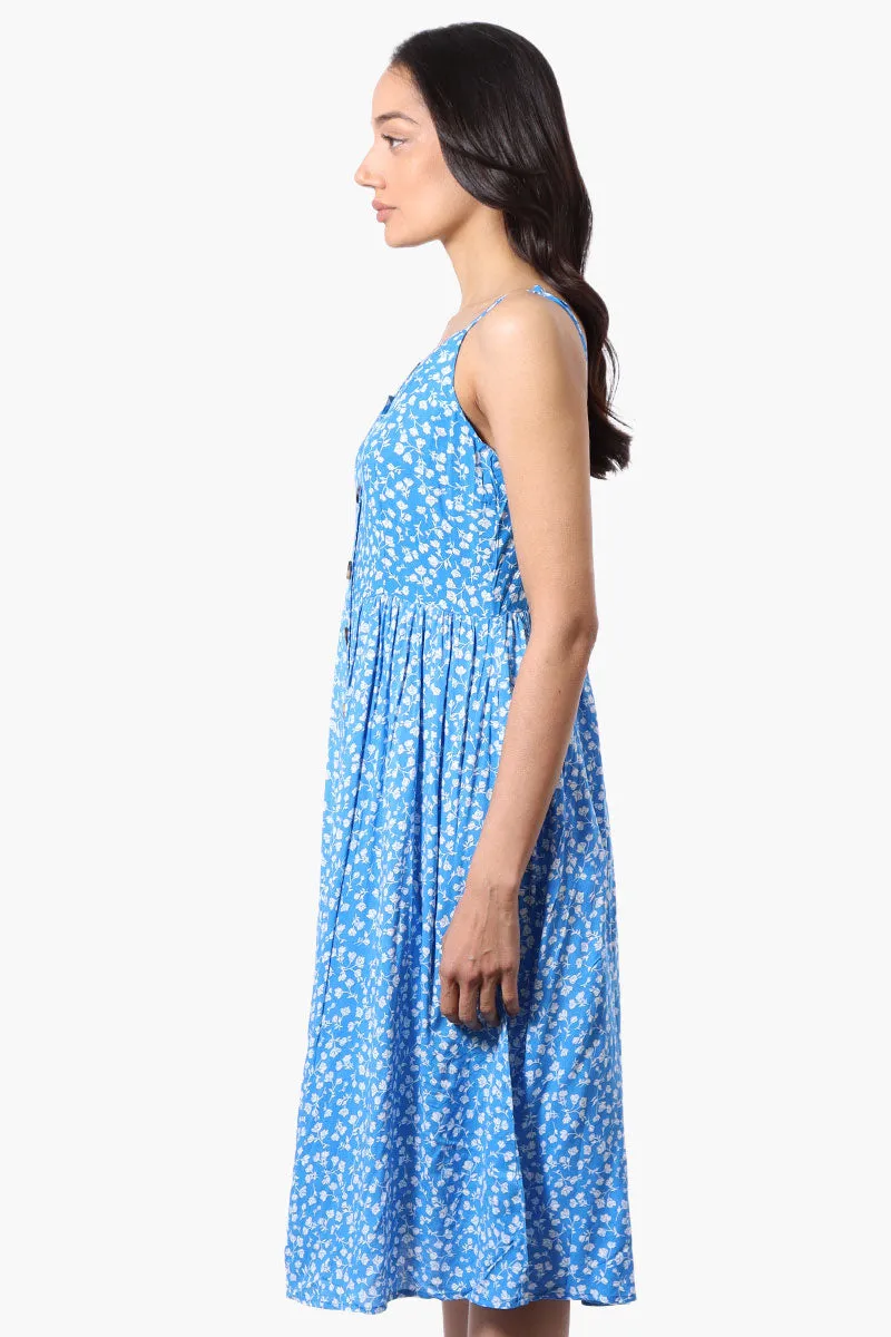 International INC Company Floral Button Down Midi Dress - Blue sold by Fairweather product image thumbnail 2