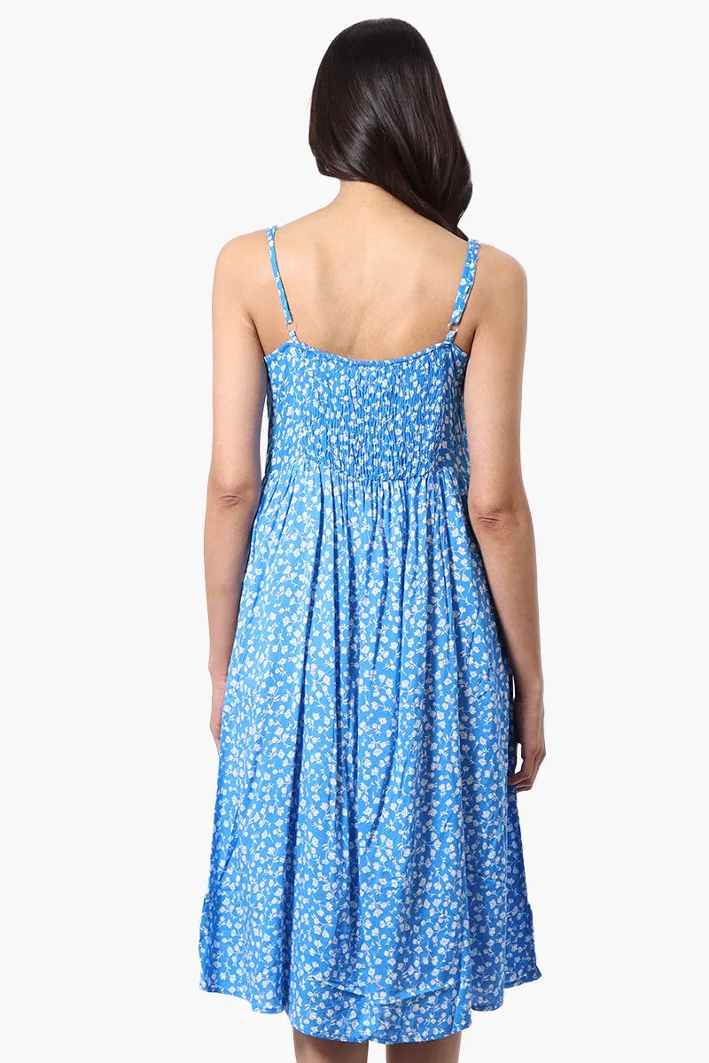 International INC Company Floral Button Down Midi Dress - Blue sold by Fairweather product image thumbnail 3