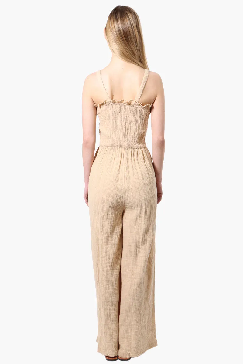 Impress Sleeveless Smocked Top Jumpsuit - Cream sold by Fairweather product image thumbnail 3