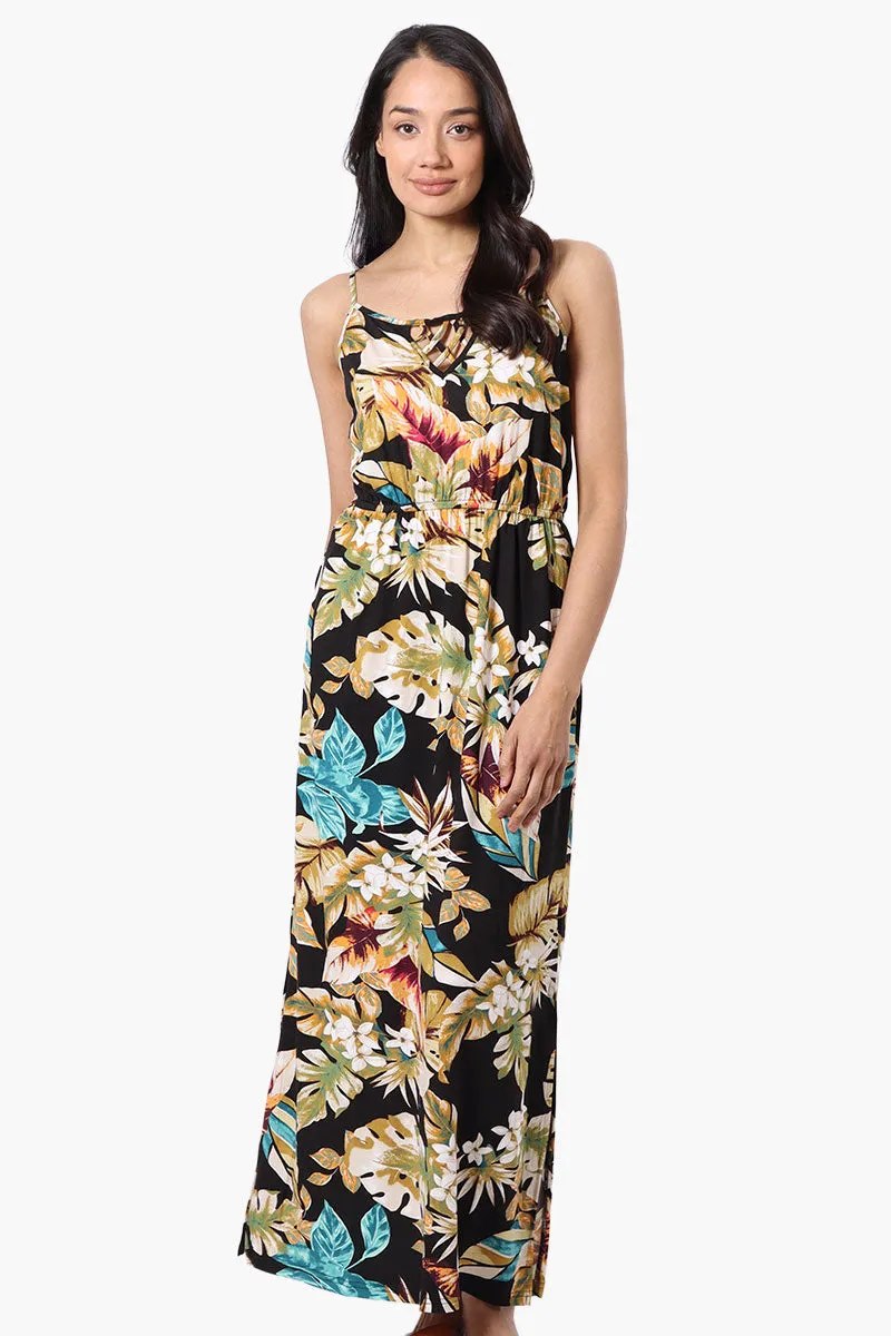 International INC Company Floral Spaghetti Strap Maxi Dress - Black sold by Fairweather
