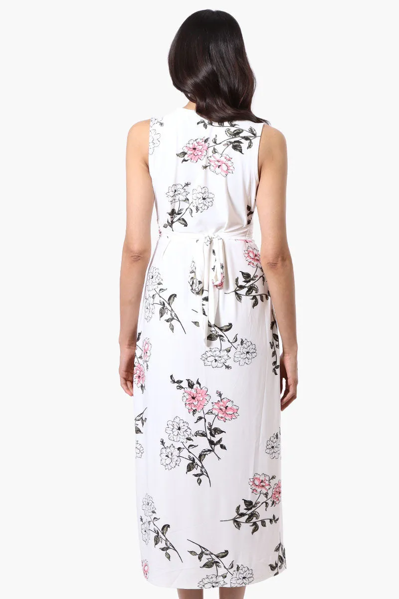 International INC Company Floral Crossover Back Tie Maxi Dress - White sold by Fairweather product image thumbnail 3
