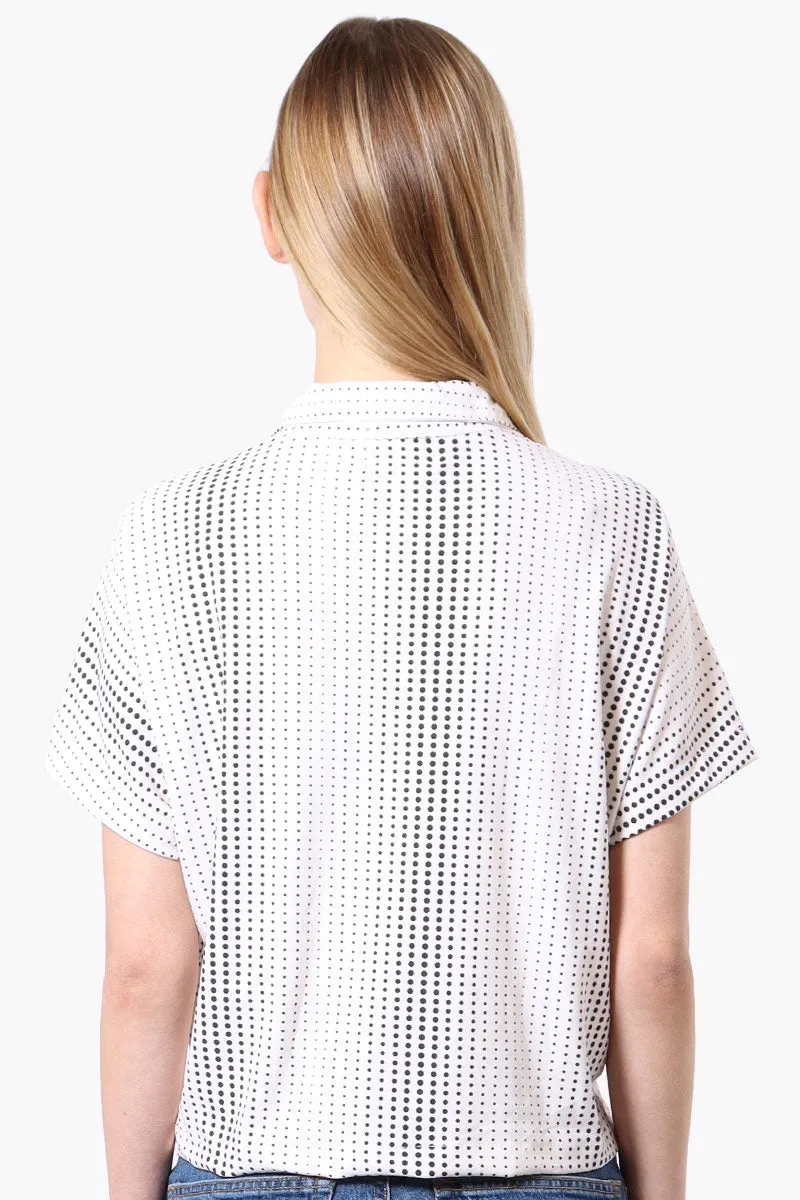 Beecher Brook Dotted Cropped Short Sleeve Blouse - White sold by Fairweather product image thumbnail 3