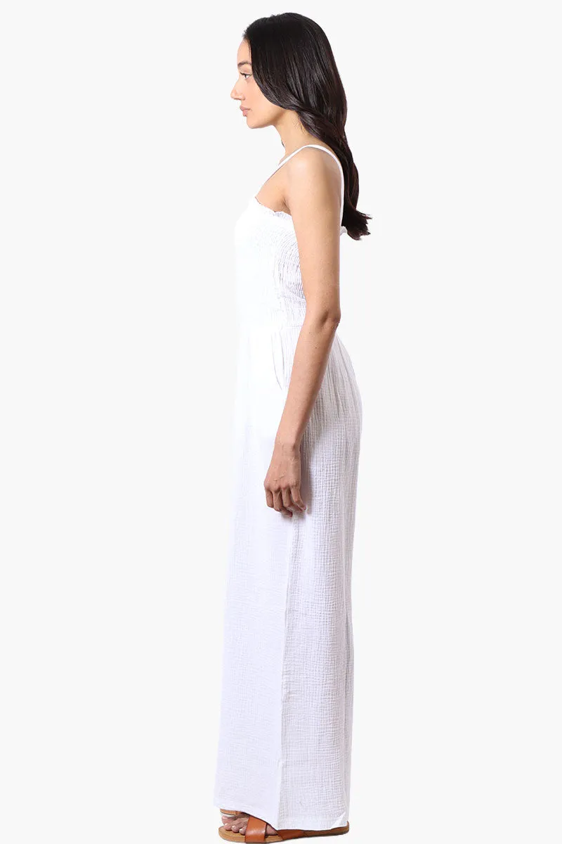Impress Sleeveless Smocked Top Jumpsuit - White sold by Fairweather product image thumbnail 2