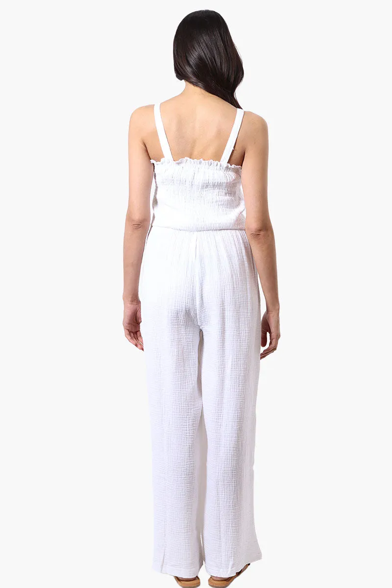 Impress Sleeveless Smocked Top Jumpsuit - White sold by Fairweather product image thumbnail 3