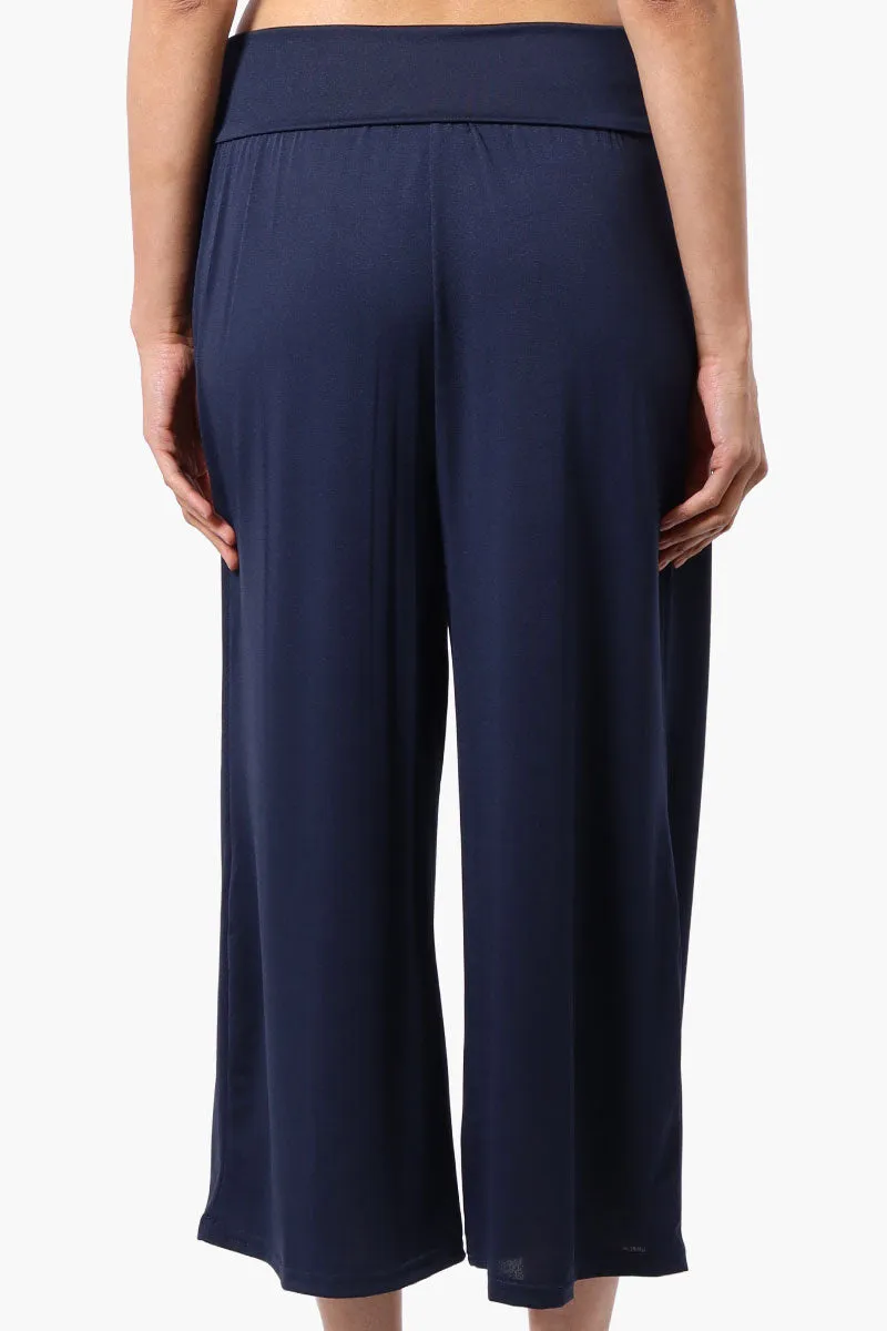 Costa Blanca Solid Fold Over Cropped Pants - Navy sold by Fairweather product image thumbnail 3