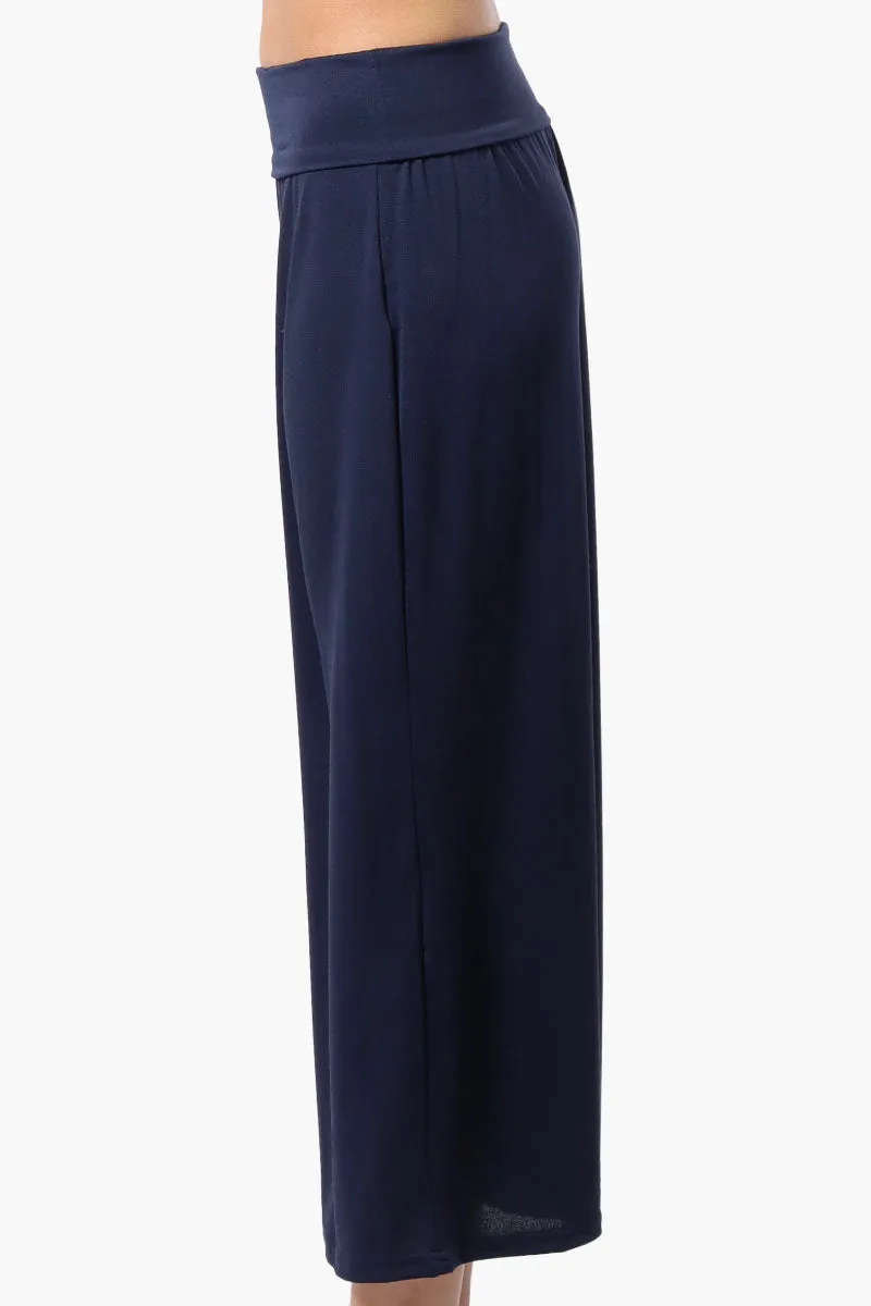 Costa Blanca Solid Fold Over Cropped Pants - Navy sold by Fairweather product image thumbnail 2