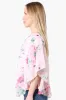 Limite Floral Poncho Necklace Blouse - Pink sold by Fairweather